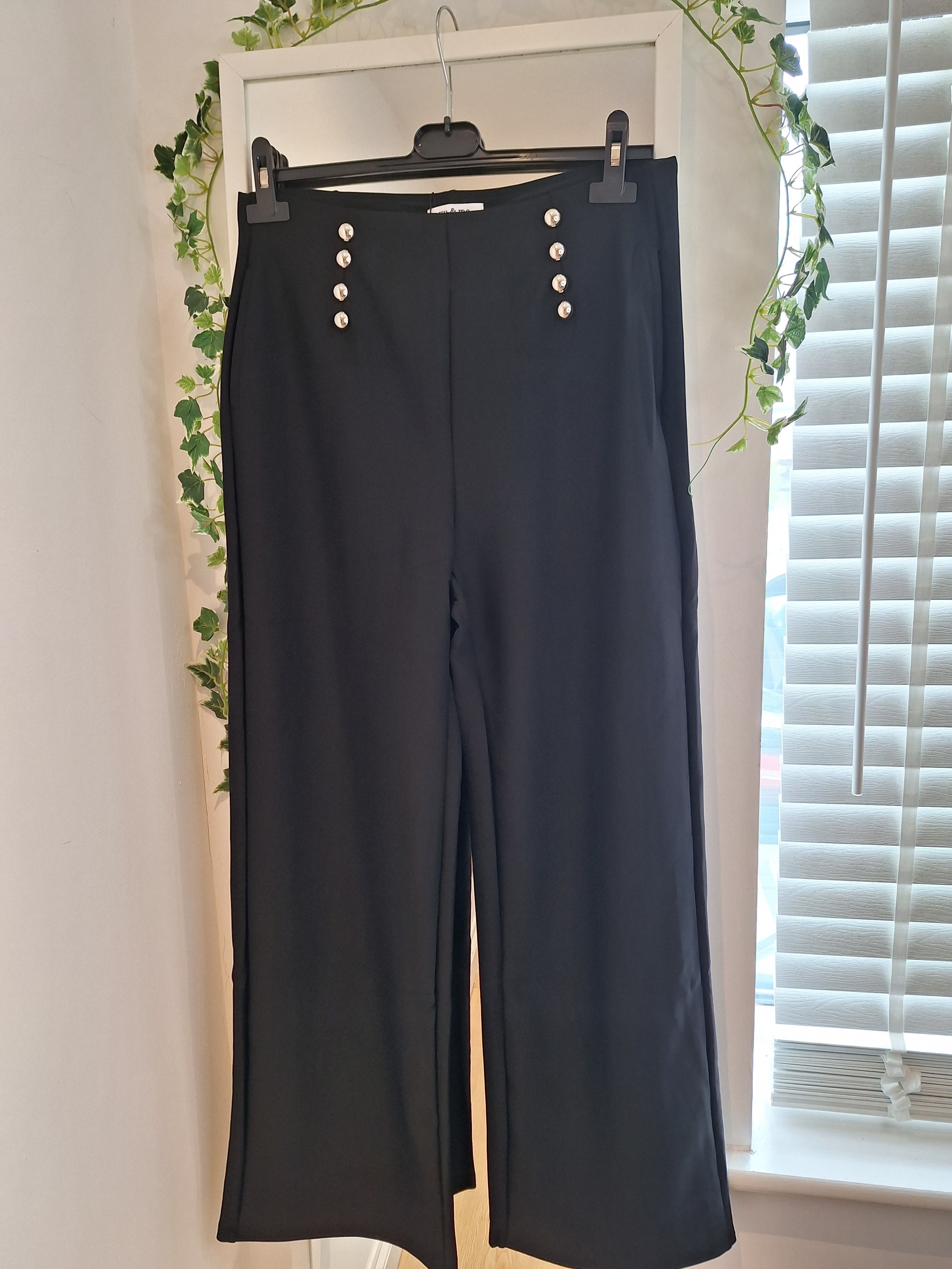 New Silver Button Boot cut Pocket Trousers 4 sizes