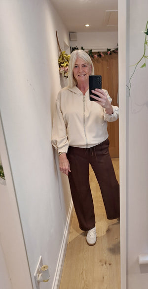 New Pocket Pleat Drawstring Trousers Chocolate, Black, Beige, Burgundy,  Navy