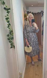 New Navy Leopard non iron Dress