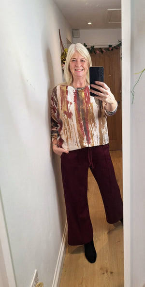 New Pocket Pleat Drawstring Trousers Chocolate, Black, Beige, Burgundy,  Navy