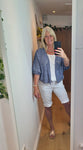 New  Embroidered Shrugs Blue or White