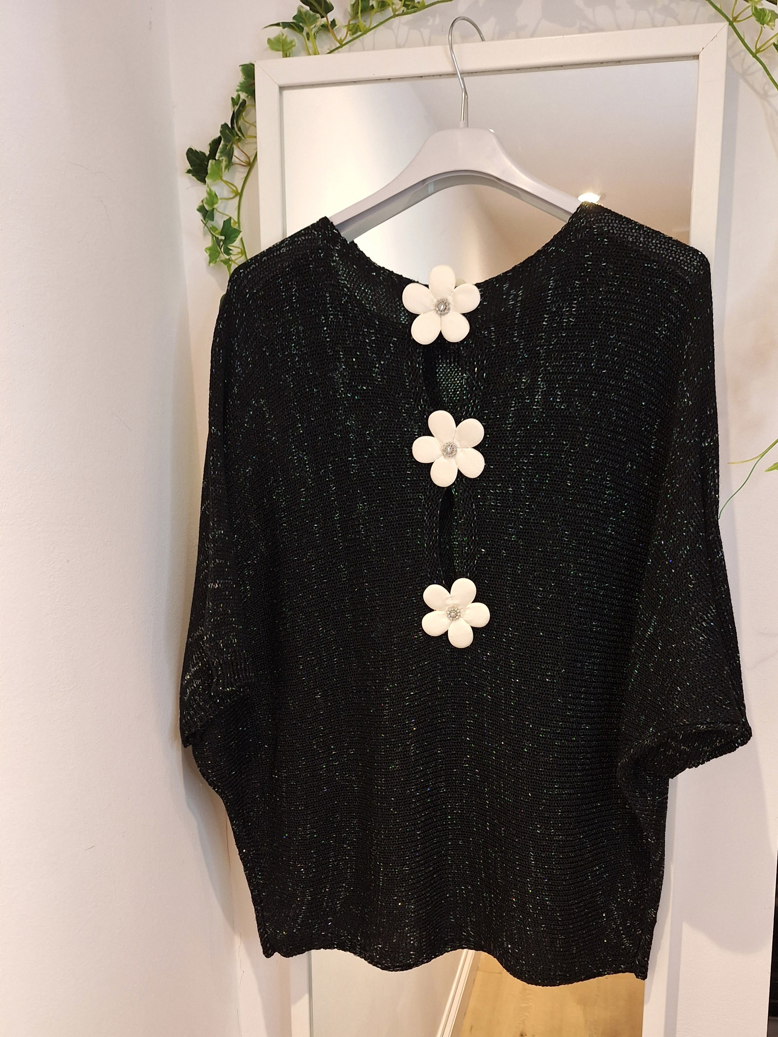 New Glitter Daisy Back Knit