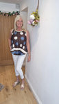 New Dotty Pleat Blouse Brown