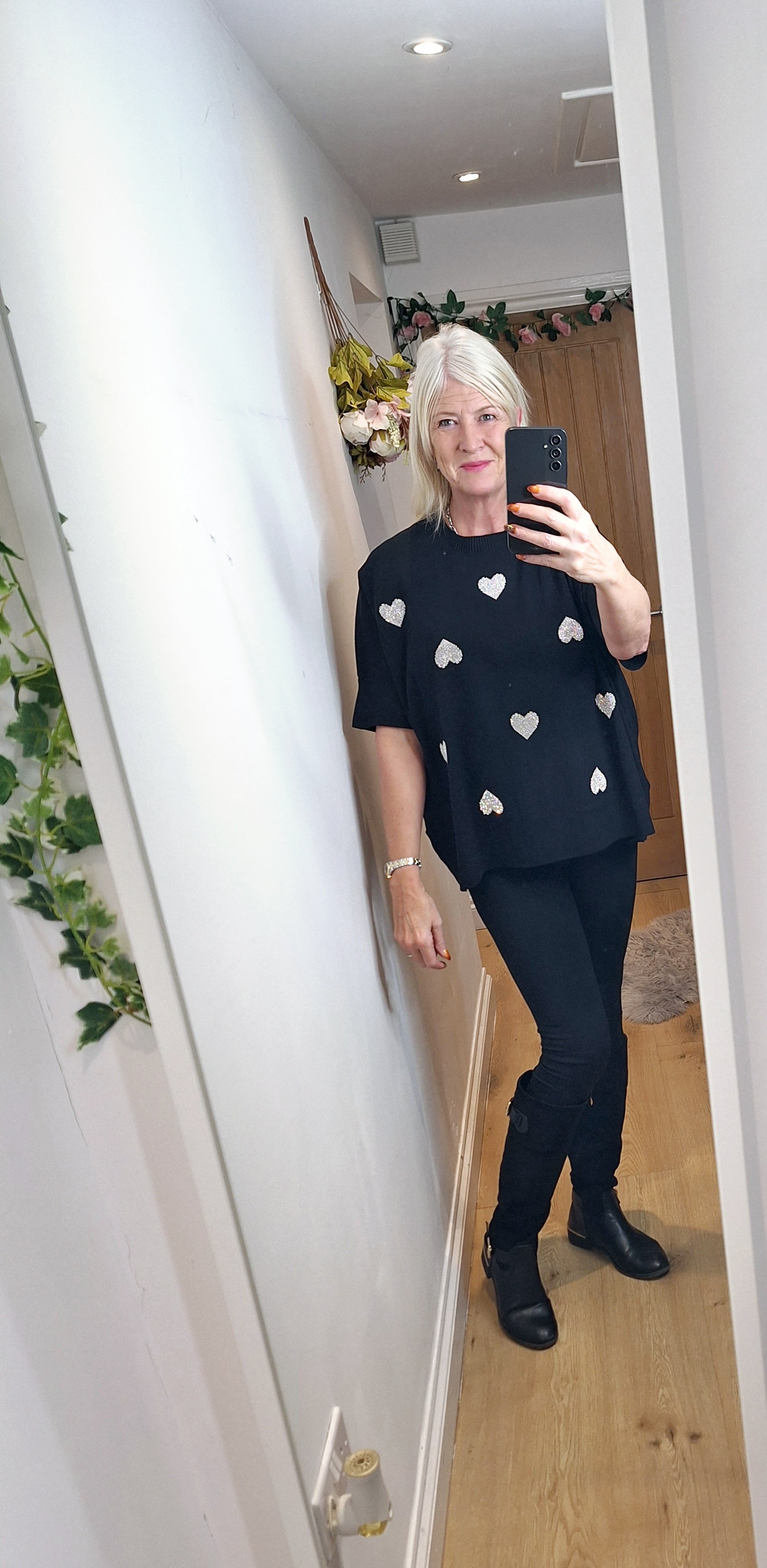 New Sequin Heart Soft Knit Special price