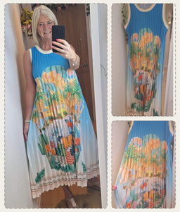New Pleat Tropical Dress