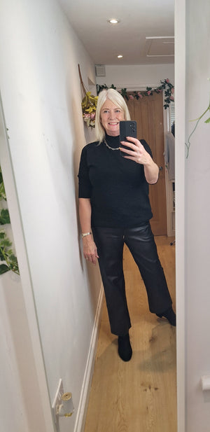 New Vegan Leather Look Trousers