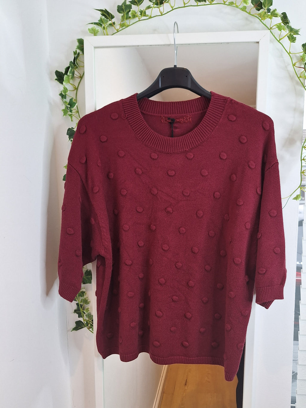 New Lux Bobble Knit Smaller Burgundy or Black
