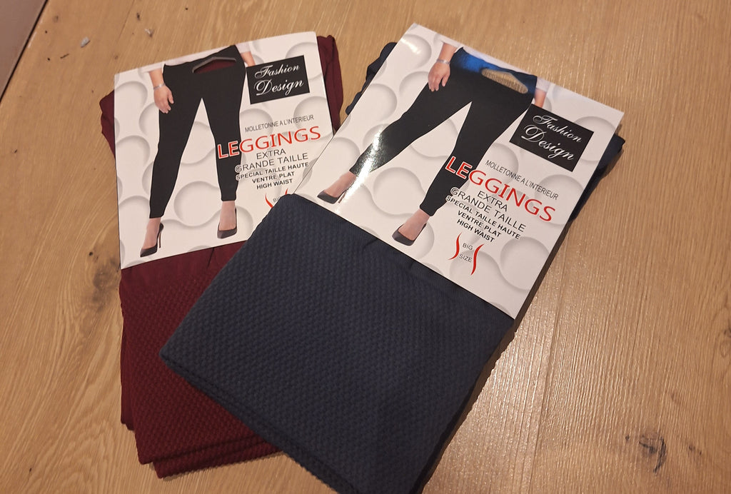 Larger Satine Fleece Leggings suit up to Size 18-20 Black Charcoal and Burgundy